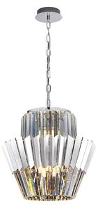 EUlight Lustr Donna, 1x křišťálové/chromové kovové stínítko, (fi 45cm), ch
