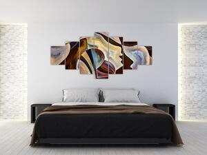 Obraz - Abstrakce hlav (210x100 cm)