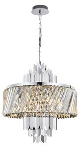 EUlight Lustr Margot, 1x křišťálové/chromové kovové stínítko, (fi 55cm), ch