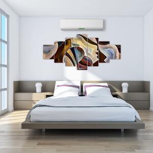 Obraz - Abstrakce hlav (210x100 cm)