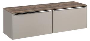 Comad Závěsná skříňka pod umyvadlo SantaFe s deskou 160 cm taupe/dub santa fe vintage