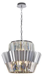 EUlight Lustr Donna, 1x křišťálové/chromové kovové stínítko, (fi 55cm), ch