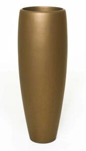 Luxusní květináč XELA, sklolaminát, horní průměr 34 cm x výška 92 cm, zlatá