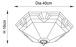 Endon 64284 - Stropní svítidlo Tiffany NEVADA 2xE27/60W/230V pr. 40 cm