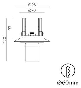 ACB Iluminacion Zápustné svítidlo PARMA, ⌀ 15 cm, 1xE27 15W, IP44 Barva: Zlatá