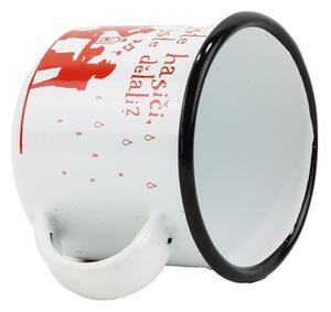 BELIS Smaltovaný hrnek ø 8 cm - 0.35 l bílý "hasiči/co jste hasiči" v krabičce - ČESKÝ PLECHÁČEK - 11008-039ODM04