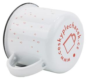 BELIS Smaltovaný hrnek ø 8 cm - 0.35 l bílý "hasiči/žízeň" v krabičce - ČESKÝ PLECHÁČEK - 11008-039OFM04