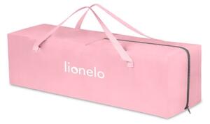 Lionelo - Cestovní postýlka STEFI růžová/šedá