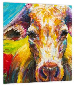 Obraz - Malovaná kráva (30x30 cm)
