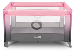 Lionelo - Cestovní postýlka STEFI růžová/šedá