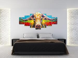 Obraz - Malovaná kráva (210x100 cm)