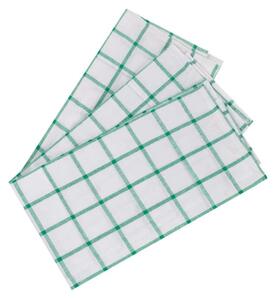 Utěrka bílá 3 ks - zelené kostky