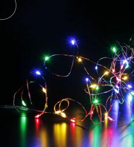 Venkovní vánoční mikro řetěz, různobarevná, 5m, 50 LED