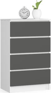 AKORD Furniture Factory OP0LK-6BIASZA003, Bílá, 4 zásuvka/zásuvek, Matný, 16 mm, 51 cm, 400 mm