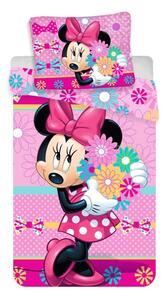 Dadka Vracov Jerry Fabrics Minnie bows and flowers dětské bavlněné povlečení Rozměr: 1x 70 x 90 a 1x 140 x 200 cm