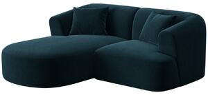 Cosmopolitan Design Petrolejově modrá sametová rohová pohovka Campi 180 cm, levá