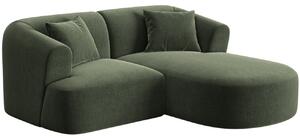 -25 % Dny MOMENTI– Cosmopolitan Design Zelená sametová rohová pohovka Campi 180 cm, pravá