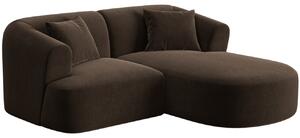 -25 % Dny MOMENTI– Cosmopolitan Design Tmavě hnědá sametová rohová pohovka Campi 180 cm, pravá