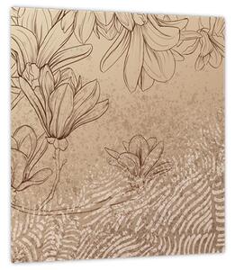 Obraz - Kreslené květy (30x30 cm)