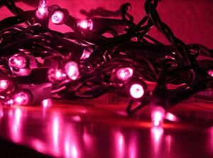 Vnitřní LED vánoční řetěz - růžová, 5m, 50 LED