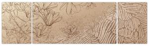 Obraz - Kreslené květy (170x50 cm)