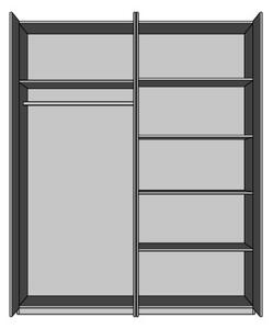 VerDesign NIKA šatní skříň 4D, bílé dřevo/patina