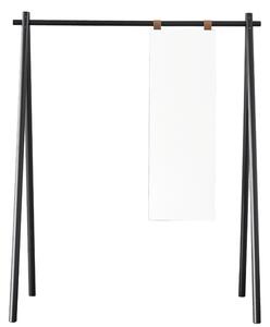 Černý dřevěný věšák Karup Design Hongi se zrcadlem 177 x 150 cm