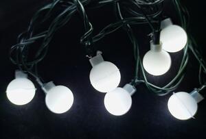 Vnitřní LED vánoční řetěz s kuličkami - studená bílá, 5m, 40 LED