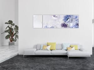 Obraz - Kvetiny, texturovaná malba (170x50 cm)