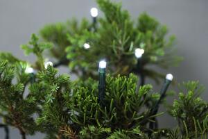 Vnitřní vánoční LED řetěz, studená bílá, 2m, 20 LED, napájení na baterie