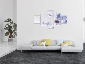 Obraz - Kvetiny, texturovaná malba (125x70 cm)