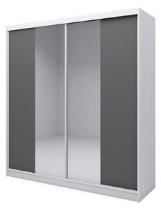 Kvalitní Šatní Skříň Luzon 200 cm Bílá/šedá