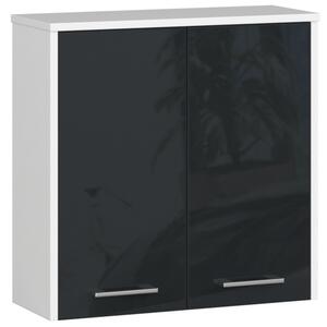 Koupelnová skříňka W 60 cm FIN 2D bílá/grafitová, lesk
