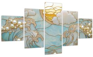 Obraz - 3D perly v oceánu (125x70 cm)