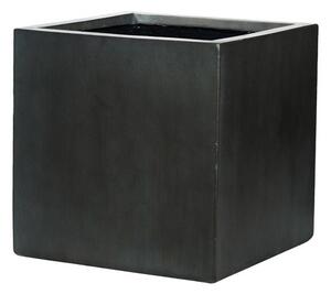 Pottery Pots Venkovní květináč čtvercový Block M, Charcoal cement (barva tmavě šedá), kolekce Cement, materiál Ficonstone, d 40 cm x š 40 cm x v 40 cm, objem cca 61 l