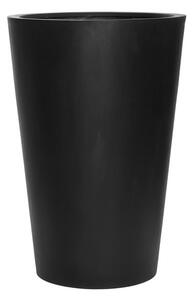 Pottery Pots Venkovní květináč kulatý Belle L, Black (barva černá), kolekce Natural, kompozit Fiberstone, průměr 60 cm x v 90 cm, objem cca 183 l