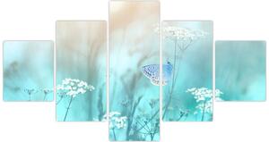 Obraz - Motýlek v modrém (125x70 cm)