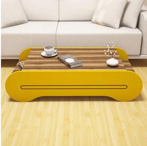 Konferenční stolek Clement (ořech + žlutá). 1089043