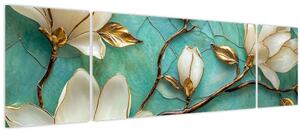 Obraz - 3D magnólie (170x50 cm)