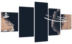 Obraz - Tmavě modrá abstrakce (125x70 cm)