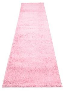 Makro Abra Koberec Běhoun Shaggy DELHI 7388A PINK Jednobarevný růžový Rozměr: 60x200 cm