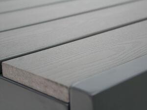 Hliníkový zahradní stůl Jerry 220cm x 100cm, tmavě šedý, pro 8 osob