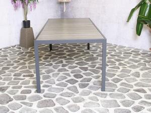 Hliníkový zahradní stůl Bergamo keramika 217cm x 95cm, šedý, pro 8 osob