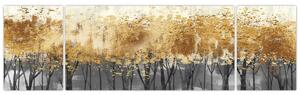 Obraz - Zlaté stromy (170x50 cm)