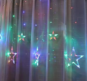 Vnitřní LED vánoční závěs - Hvězdy , 3m, 138 LED, různé barvy na výběr Barva: Různobarevná
