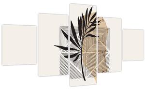 Obraz - Abstrakce s tropickými listy N⁰1 (125x70 cm)