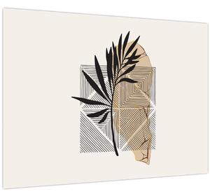 Obraz - Abstrakce s tropickými listy N⁰1 (70x50 cm)