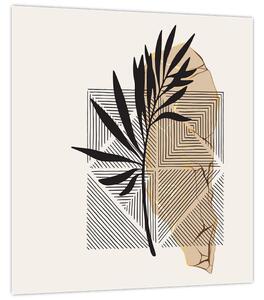 Obraz - Abstrakce s tropickými listy N⁰1 (30x30 cm)