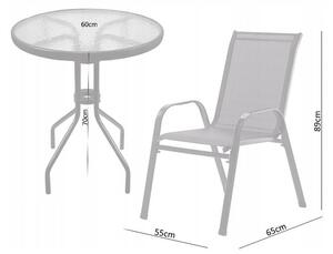 GARDEN SELECT Sada zahradního nábytku pro 2 osoby + stolek v černé barvě