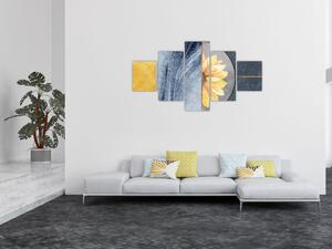 Obraz - Tvary a květ (125x70 cm)